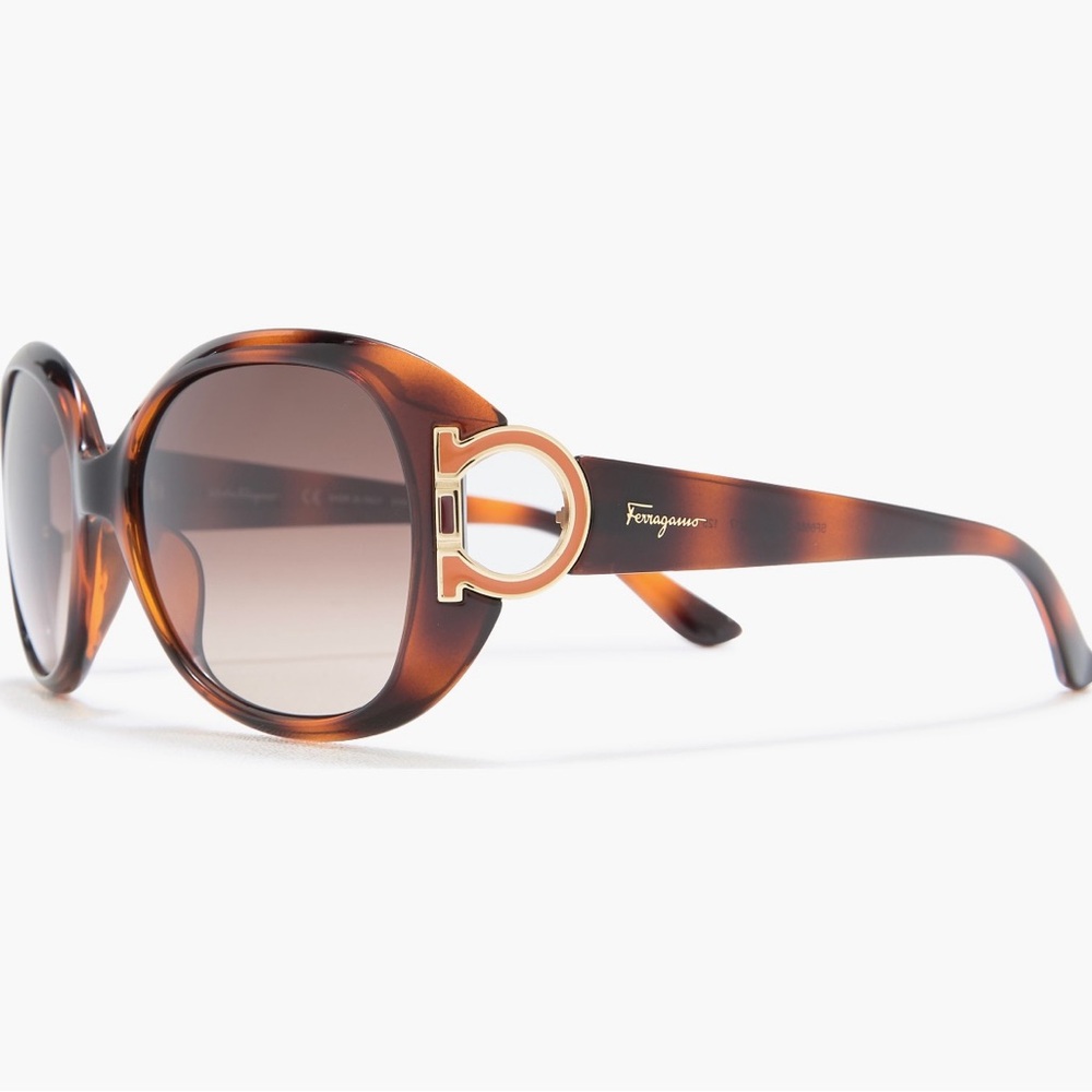Salvatore Ferragamo Brown Oversized Sunglasses with Protective case